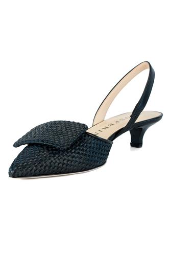 Low Heel Chanel Black Raffia Leather