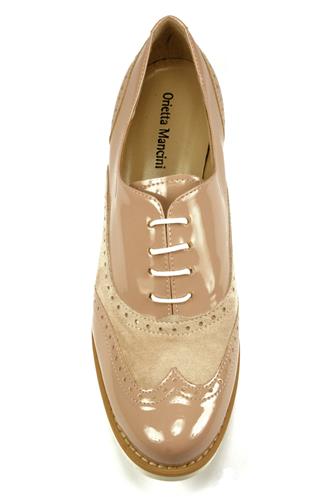 Lace-Up Pink Leather and Suede