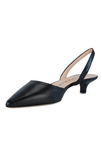 Low Heel Chanel Black Leather