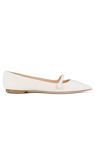 Pointed Ballerinas White Nappa Leather, PROSPERINE