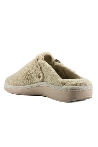 Pantofola Lana Beige Fibbia