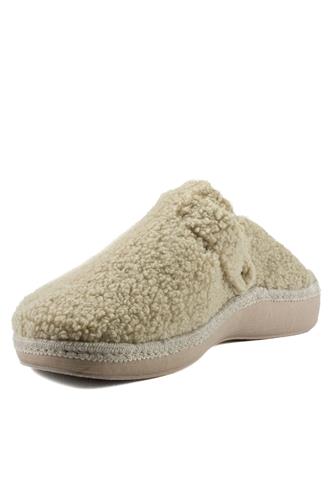 Pantofola Lana Beige Fibbia