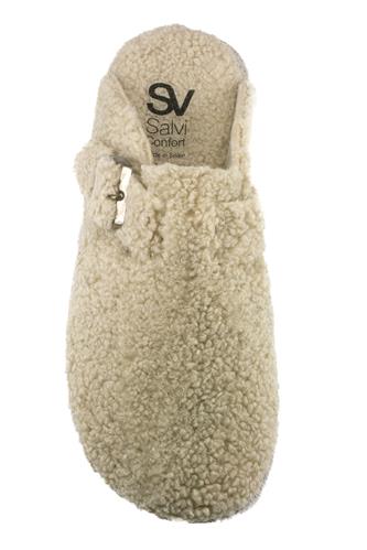 Pantofola Lana Beige Fibbia