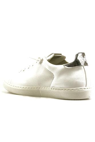 2SD Bassa Pelle Bianca Argento Specchiato