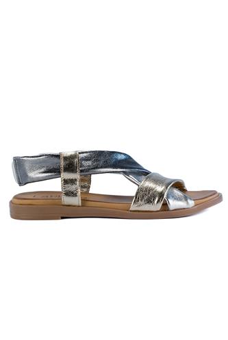 Sandal Multi Platinum Laminated Leather, LATIKA
