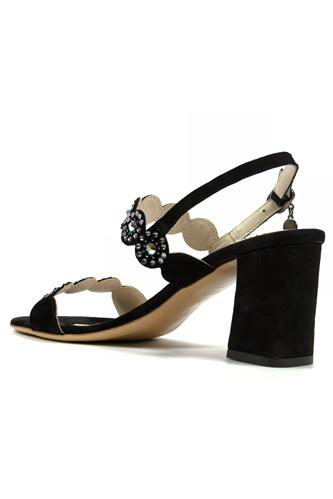 Sandal Black Suede Strass