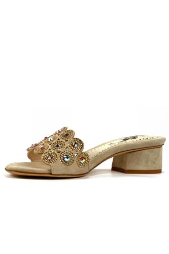 Sandal Dove Grey Suede Strass