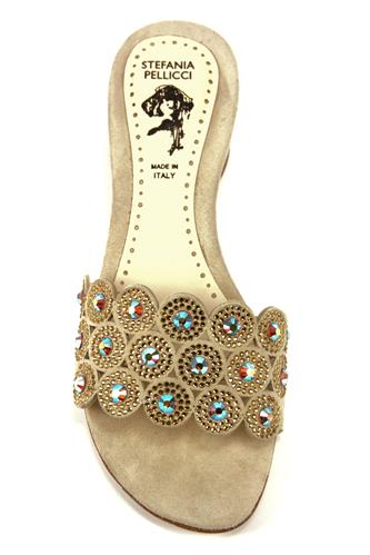 Sandal Dove Grey Suede Strass