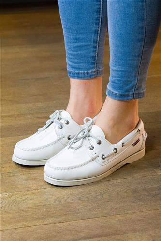 Docksides Portland White Leather