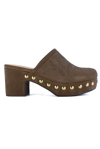 Velour Sabot Espresso Suede, DUCCIO DEL DUCA