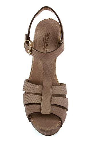 Plateau Sandal Grey Africa Byte Leather