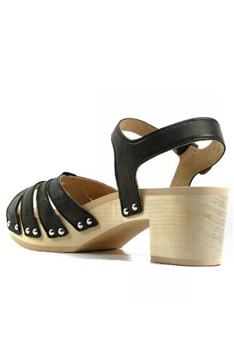 Sandalo Legno Frency Nappa Nera