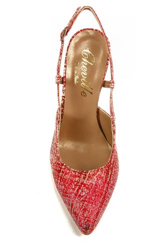 Martine Red Laminated Leather