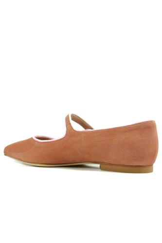Mindy Leather Brown Suede Pink Profile