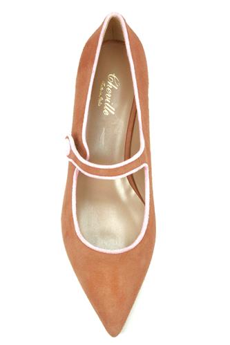 Mindy Leather Brown Suede Pink Profile