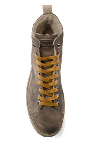 P01 Brown Suede Shearling Mustard Laces