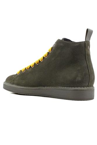 P01 Dark Grey Suede Khaki Yellow Laces