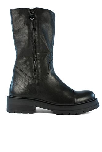 Pav Biker Black Leather Double Lateral Zip, LATIKA