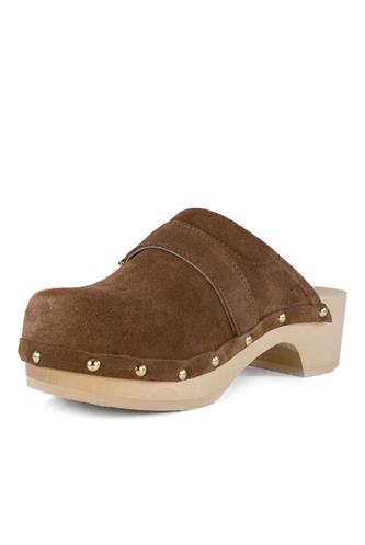 Pescura Clog Camoscio Cognac