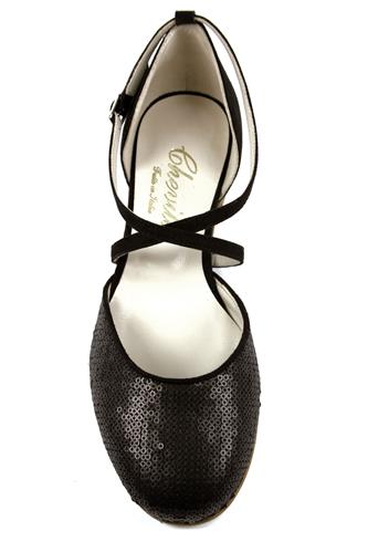 Rosa Black Pailettes Suede