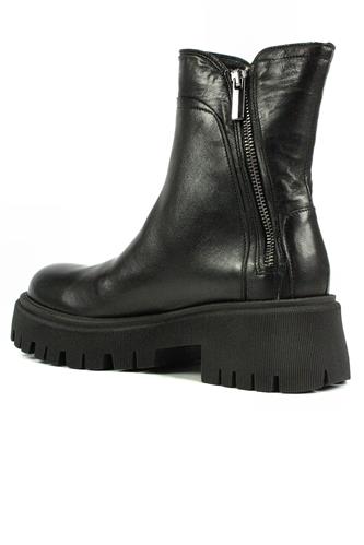 Boot Maxi Sole Double Zip Black Leather