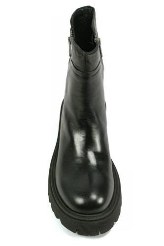 Boot Maxi Sole Double Zip Black Leather