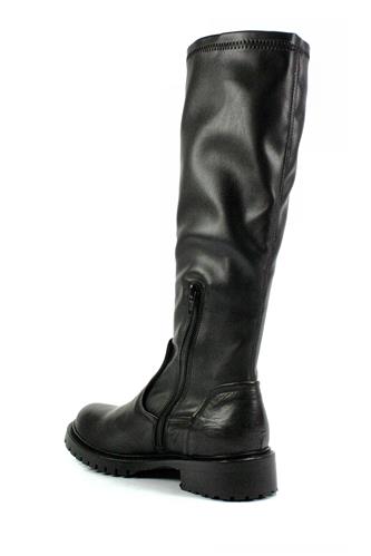 Boot Black Elastic Leather