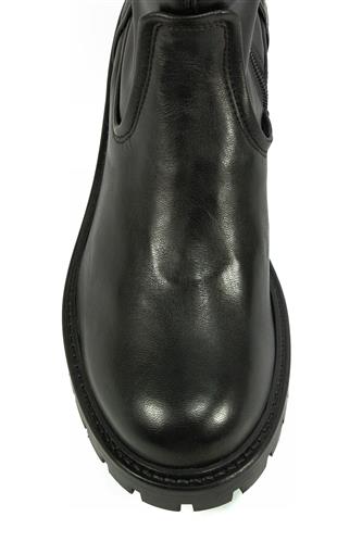 Boot Black Elastic Leather