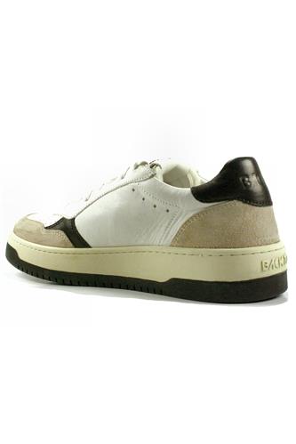 Slam Pelle Bianca Nera Camoscio Beige