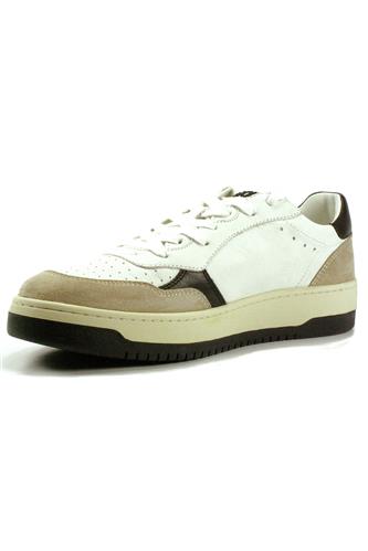 Slam Pelle Bianca Nera Camoscio Beige
