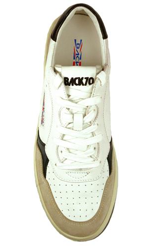 Slam Pelle Bianca Nera Camoscio Beige