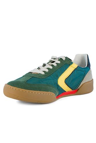 Volley Green Nylon Suede Leather