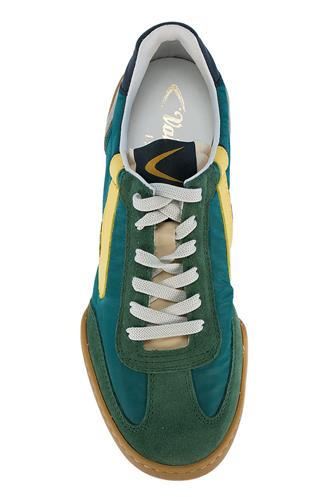 Volley Green Nylon Suede Leather