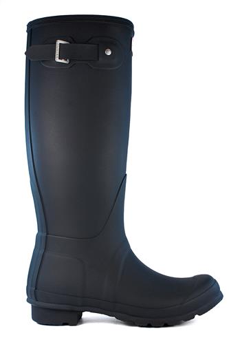 Tall Back Adjustable Wellington Boots Black Rubber, HUNTER