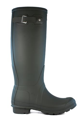 Tall Back Adjustable Wellington Boots Dark Olive Rubber, HUNTER